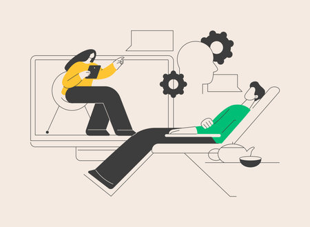 Online therapy abstract concept vector illustration.のイラスト素材