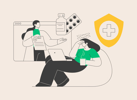 Telehealth abstract concept vector illustration.のイラスト素材