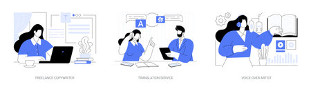 On-demand services isolated cartoon vector illustrations seのイラスト素材