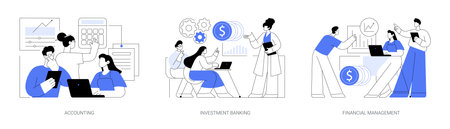 Master of Science in finance isolated cartoon vector illustrations seのイラスト素材