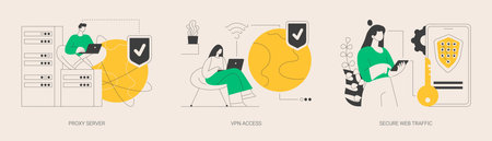 Internet security settings abstract concept vector illustrations.のイラスト素材