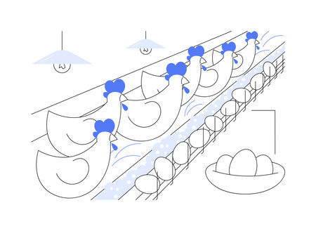 Egg production abstract concept vector illustration.のイラスト素材