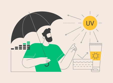 Ultraviolet radiation abstract concept vector illustration.のイラスト素材