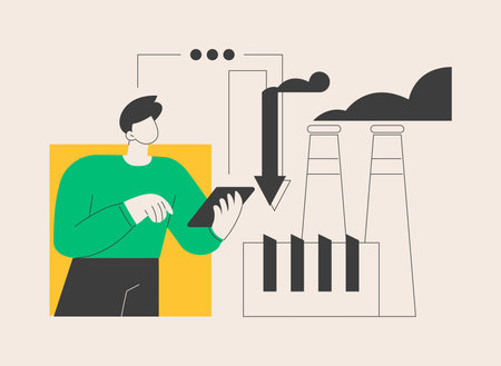 Reduction of gas emissions abstract concept vector illustration.のイラスト素材