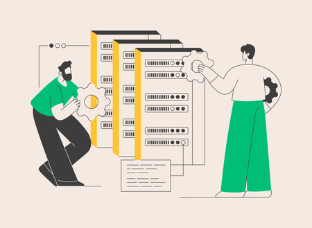 Big data developer abstract concept vector illustration.のイラスト素材