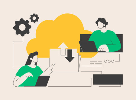 Cloud collaboration abstract concept vector illustration.のイラスト素材