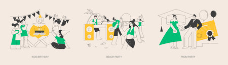 Party celebration abstract concept vector illustrations.のイラスト素材
