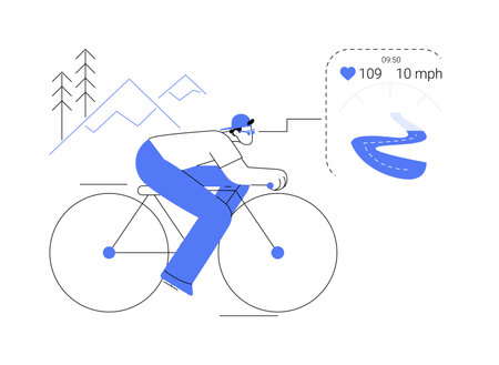 Cycling smart glasses abstract concept vector illustration.のイラスト素材