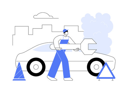 Roadside assistance abstract concept vector illustration.のイラスト素材