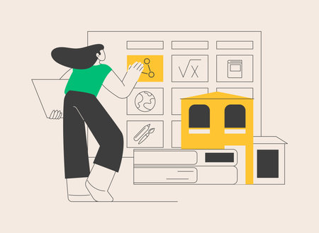 School curriculum abstract concept vector illustration.のイラスト素材