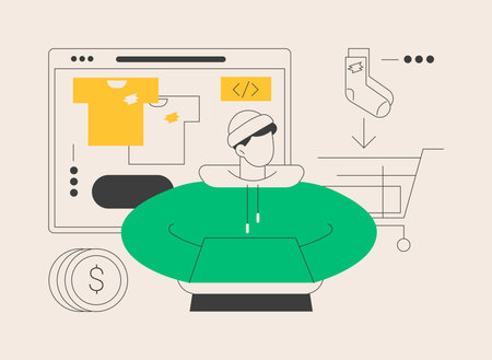 Merch clothing abstract concept vector illustration.のイラスト素材