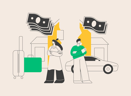 Property division abstract concept vector illustration.のイラスト素材