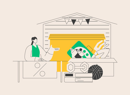 Garage sale abstract concept vector illustration.のイラスト素材