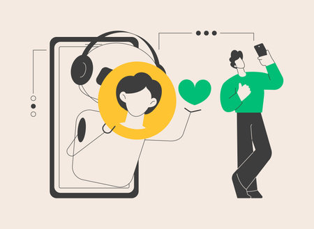 Virtual influencer abstract concept vector illustration.のイラスト素材