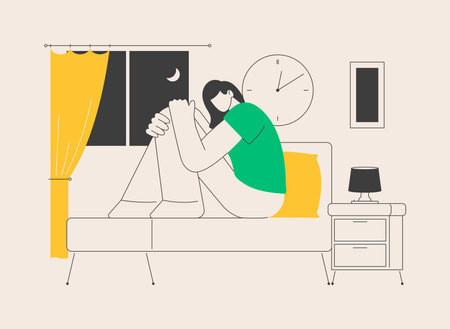 Sleep behavior disorder abstract concept vector illustration.のイラスト素材