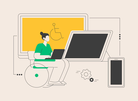 Electronic accessibility abstract concept vector illustration.のイラスト素材