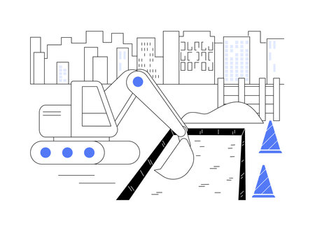 Site excavation abstract concept vector illustration.のイラスト素材