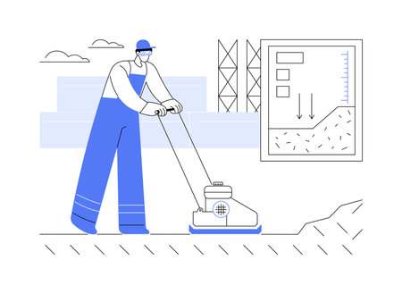 Soil compaction abstract concept vector illustration.のイラスト素材