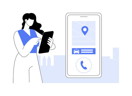 Call for a taxi abstract concept vector illustration.のイラスト素材