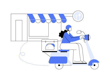 Motorbike delivery abstract concept vector illustration.のイラスト素材