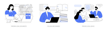 Law firm isolated cartoon vector illustrations seのイラスト素材