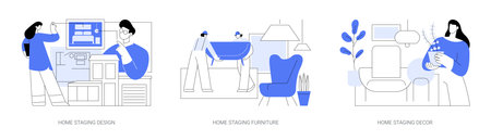 Home staging isolated cartoon vector illustrations seのイラスト素材