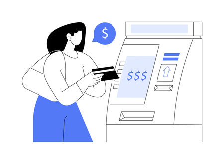 Use ATM isolated cartoon vector illustrations.のイラスト素材