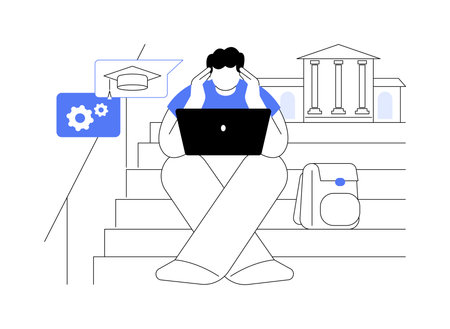 Study on the way isolated cartoon vector illustrations.のイラスト素材