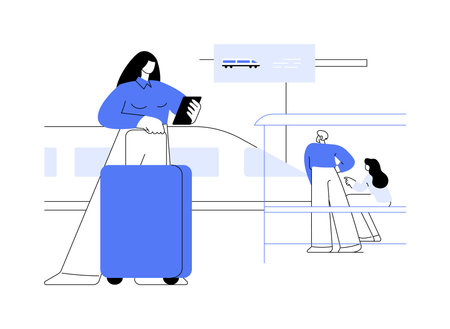 At the platform abstract concept vector illustration.のイラスト素材