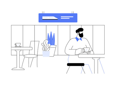 Waiting hall abstract concept vector illustration.のイラスト素材