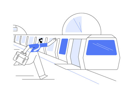 Catching last train abstract concept vector illustration.のイラスト素材