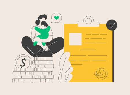 Child benefit abstract concept vector illustration.のイラスト素材