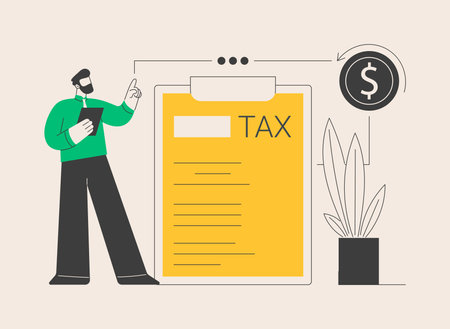 Income tax and benefit return abstract concept vector illustration.のイラスト素材
