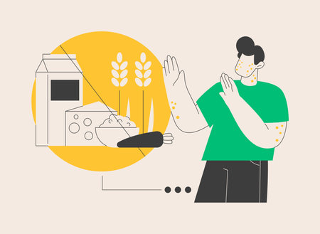 Food allergy abstract concept vector illustration.のイラスト素材