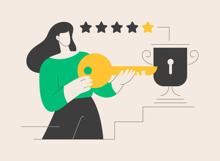 Key to success abstract concept vector illustration.のイラスト素材