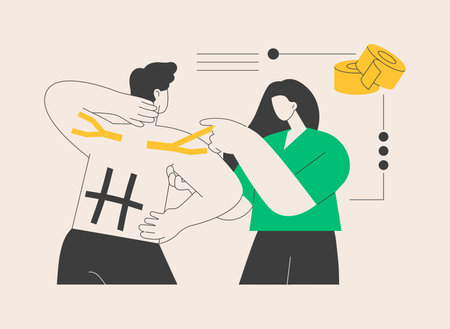 Kinesiology taping abstract concept vector illustration.のイラスト素材