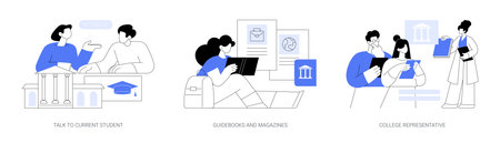 Choosing a college isolated cartoon vector illustrations seのイラスト素材