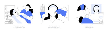 Skin treatment isolated cartoon vector illustrations seのイラスト素材