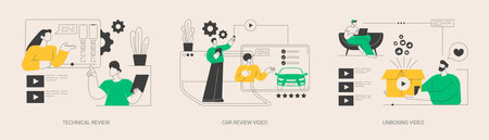 Video platform content abstract concept vector illustrations.のイラスト素材