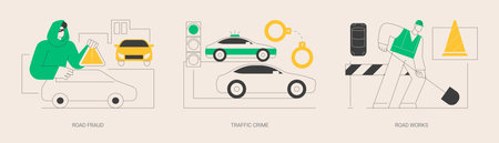 Road safety abstract concept vector illustrations.のイラスト素材