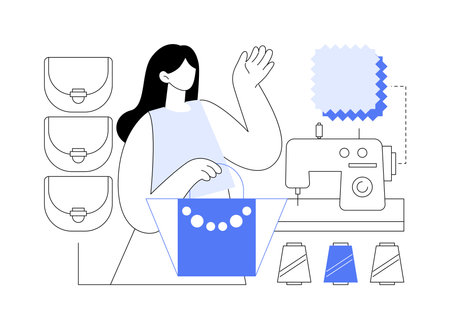Handmade bags isolated cartoon vector illustrations.のイラスト素材