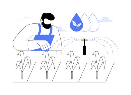 Sprinkle irrigation systems isolated cartoon vector illustrations.のイラスト素材