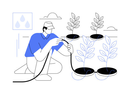 Dip irrigation system isolated cartoon vector illustrations.のイラスト素材