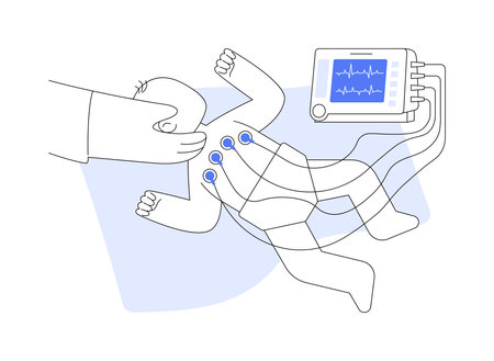 ECG testing for children abstract concept vector illustration.のイラスト素材