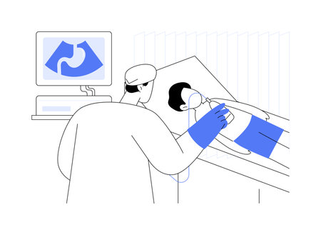 Pediatric echocardiogram abstract concept vector illustration.のイラスト素材