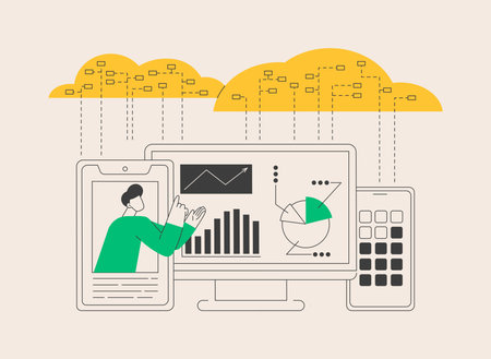 Virtualization technology abstract concept vector illustration.のイラスト素材