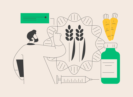 Genetically modified foods abstract concept vector illustration.のイラスト素材