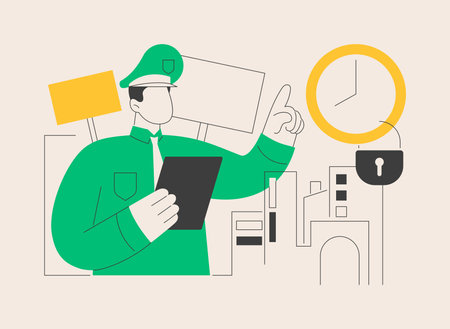 Curfew abstract concept vector illustration.のイラスト素材