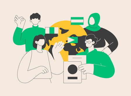 Nationality abstract concept vector illustration.のイラスト素材