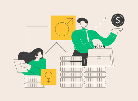 Gender discrimination abstract concept vector illustration.のイラスト素材